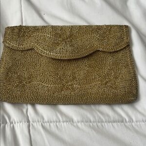 Vintage Elegant Gold Clutch Bag